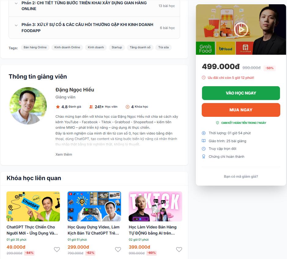 Bằng chứng CRO và lộ trình 25 bài giảng