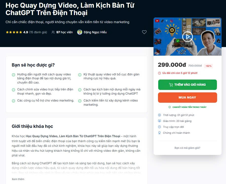 Khóa học quay dựng video